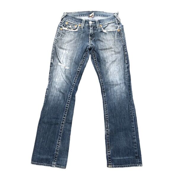 TRUE Religion Jeans Size 29 STRAIGHT Blue - Picture 3 of 8
